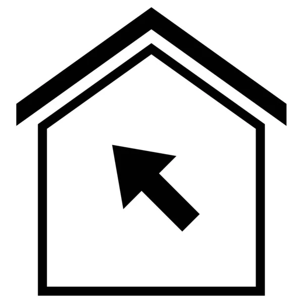 Seta Imobiliário Casa Web Ícone Ilustração Simples — Vetor de Stock