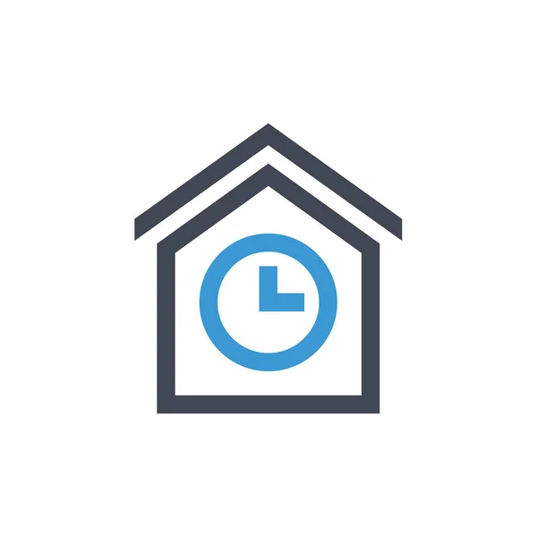 Home Uhr Symbol Home Alarm Symbol Vektorillustration — Stockvektor