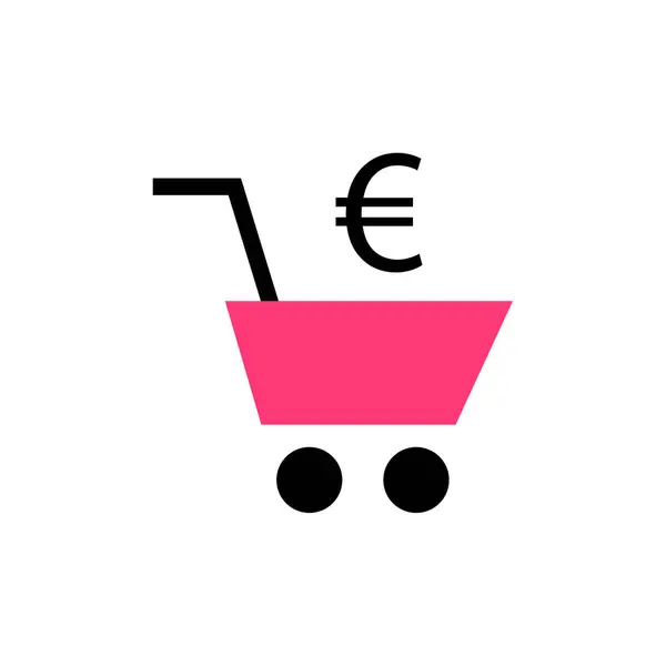 Bevásárlókosár Euro Ikon Vektor Illusztráció — Stock Vector
