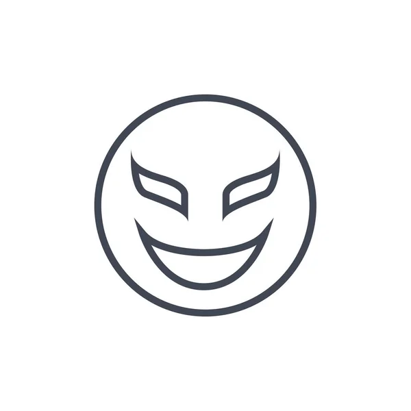 Emoji Icoon Gevulde Outline Stijl — Stockvector