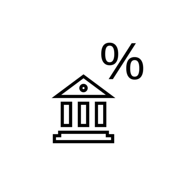 Banco Con Icono Símbolo Porcentaje Diseño Vectores — Vector de stock