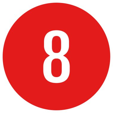 8. 8 simgesi, vektör illüstrasyonu 