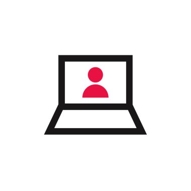 Dizüstü bilgisayar simgesi vektör çizimi    