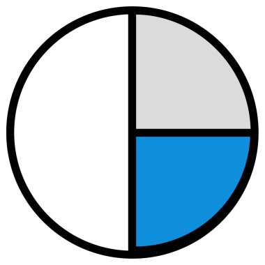 Pasta çizelgesi simgesi, vektör illüstrasyonu