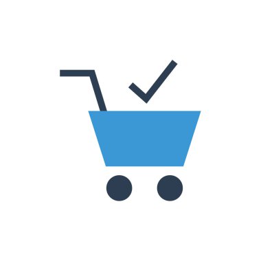 Alışveriş arabası simgesi, vektör illüstrasyonu 