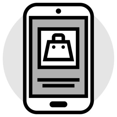 Alışveriş poşeti ikonu. Basit bir çizim. çevrimiçi alışveriş 