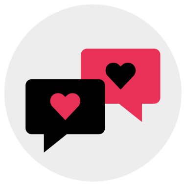 Haberci aşkı sohbet simgesi, vektör illüstrasyonu basit tasarım