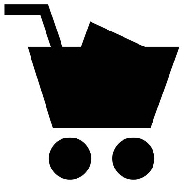 Beyaz arkaplanda alışveriş arabası vektör simgesi