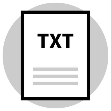 TXT dosya biçimi vektör illüstrasyonu