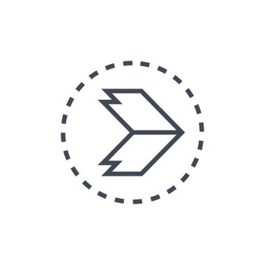 Sağ ok simgesi basit vektör illüstrasyonu   