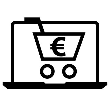 Alışveriş arabası simgesi, vektör illüstrasyonu 