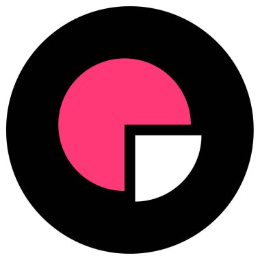 Pasta grafiği basit simgesi, vektör çizim