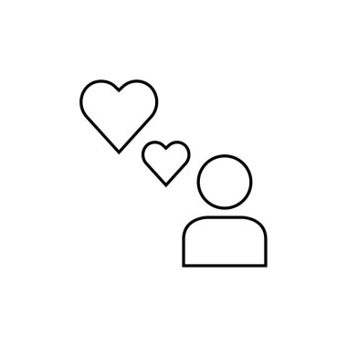 Valentine İleti ikonu vektör illüstrasyonu