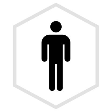 Erkek ikonu. Web için basit tuvalet vektörü sembolü çizimi