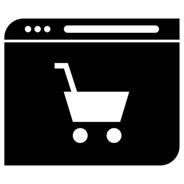 Alışveriş arabası simgesi, vektör illüstrasyonu 