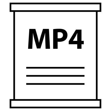 mp4 dosya biçimi simgesi, vektör illüstrasyonu basit tasarım