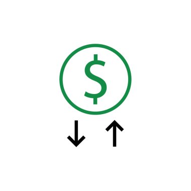 para simgesi vektörü beyaz arkaplanda izole edildi, dolar şeffaf işareti