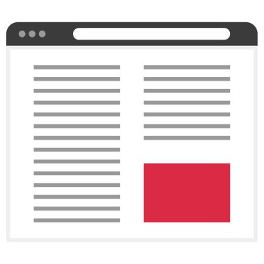 Tarayıcı. Web simgesi basit illüstrasyon