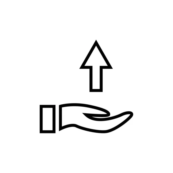 Mão Segurando Ícone Seta Ilustração Vetorial —  Vetores de Stock