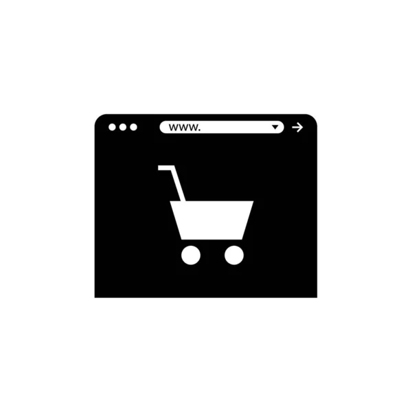 Negozio Online Shopping Cart Icona Vettoriale Illustrazione Design — Vettoriale Stock