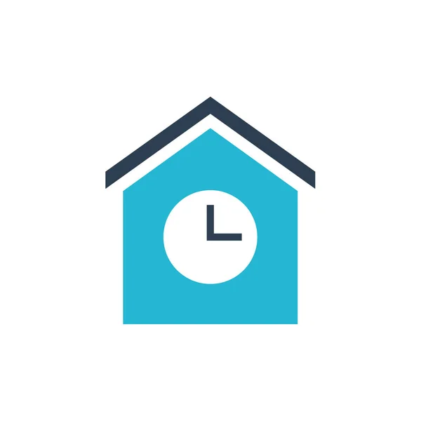Zeit Klicken Haus Immobilien Einkaufen Home Web Ikone Einfache Illustration — Stockvektor