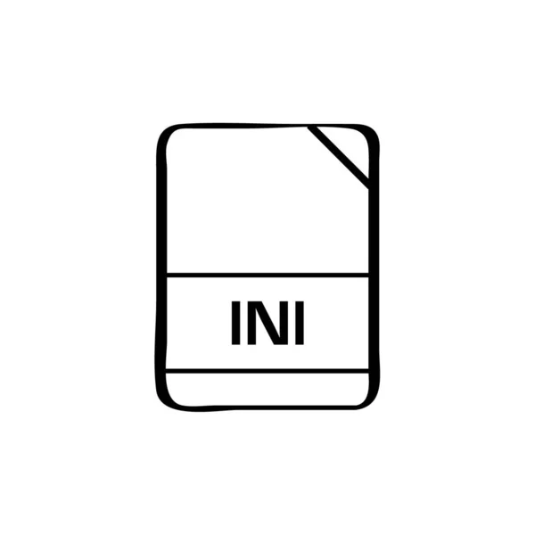 Ikona Přípony Názvu Souboru Ini — Stockový vektor