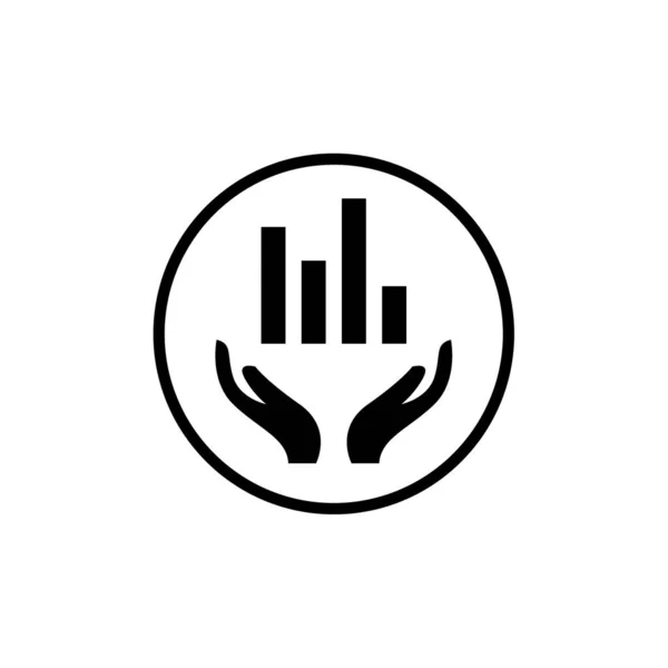 Hand Mit Grafik Kreis Logo Design Vorlage — Stockvektor