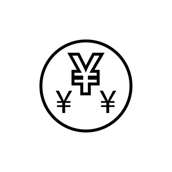 Yen Valuta Pictogram Vectorillustratie — Stockvector