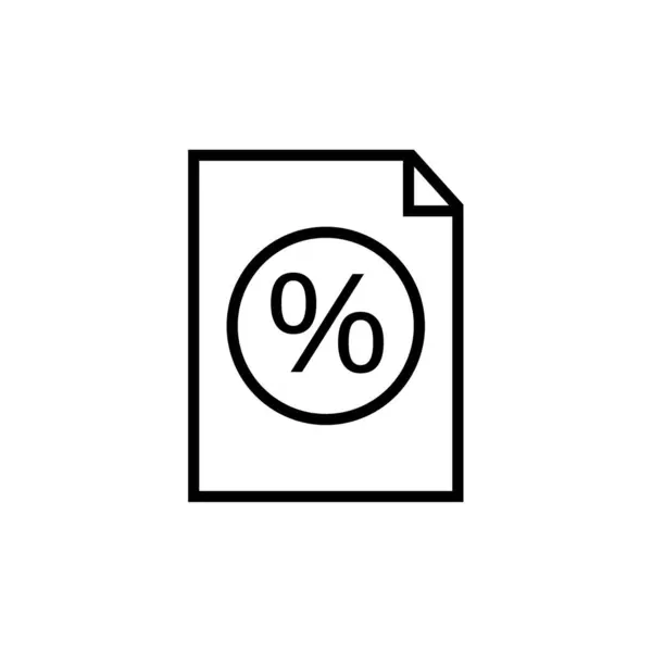 Pourcentage Icône Vecteur Mince Signe Ligne Illustration Symbole Contour Isolé — Image vectorielle