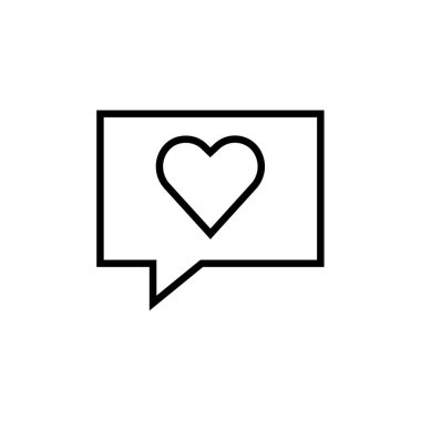 Valentine İleti ikonu vektör illüstrasyonu