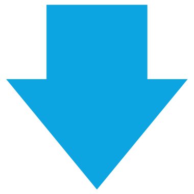 Beyaz arkaplanda ok aşağı vektör simgesi