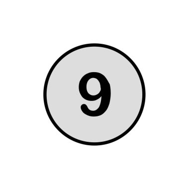 Dokuz numaralı simge vektör illüstrasyonu