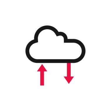 bulut veri simgesi basit vektör illüstrasyonu