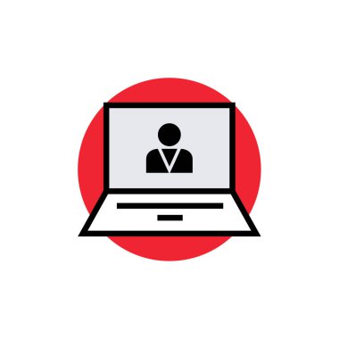 Sosyal ağ simgesi tasarımı olan dizüstü bilgisayar