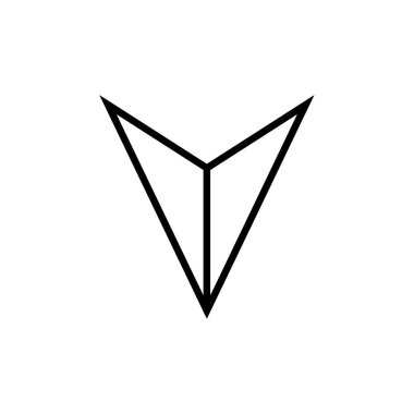 Beyaz arkaplanda ok simgesi, vektör illüstrasyonu