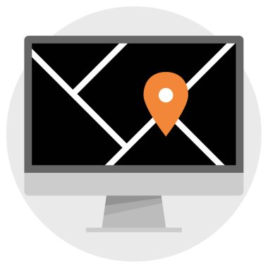 Gezinti PIN basit simgesi, vektör çizim