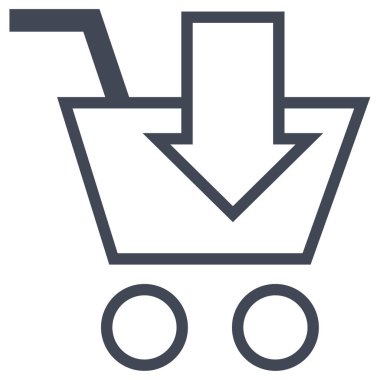 Alışveriş arabası ikon vektör illüstrasyonu