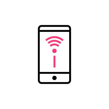 wifi sinyalli akıllı telefon vektör illüstrasyon tasarımı