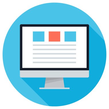 Bilgisayar. Web simgesi basit illüstrasyon