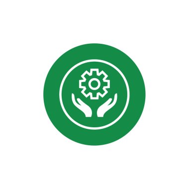 Bir daire simgesini tutan el. vektör illüstrasyonu