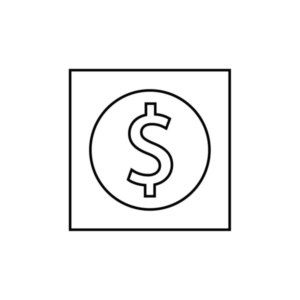 Ilustração Vetor Ícone Dólar — Vetor de Stock