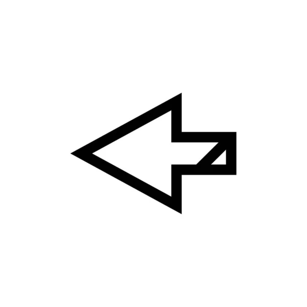 Botón Flecha Diseño Icono Estilo Plano — Vector de stock