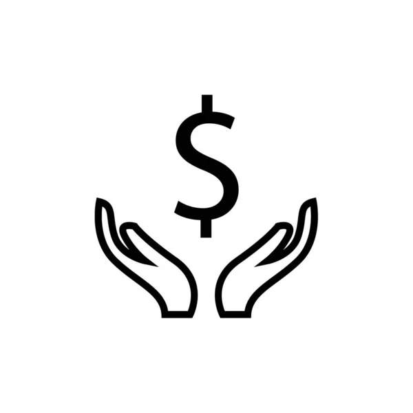 Símbolo Dólar Icono Vector Ilustración — Vector de stock