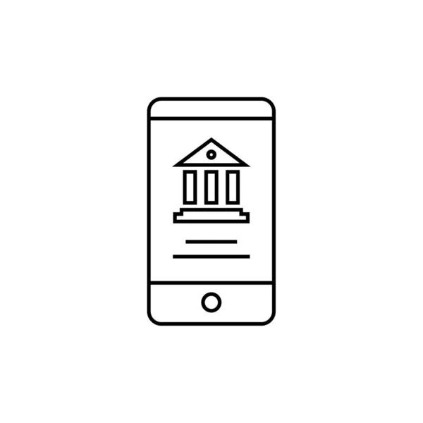 Bankovnictví Finance Vzdělávání Line Mobilní Platba Smartphone Hotovost Peníze Banka — Stockový vektor