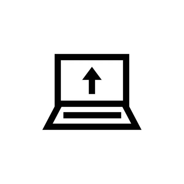 Laptop Vetor Ícone Moderno Simples Preenchido Isolado Fundo Branco — Vetor de Stock