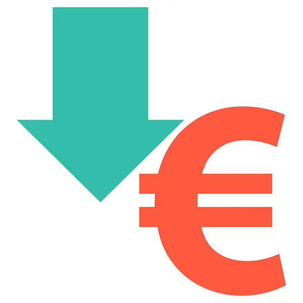 Euro Price Vector Icon Style Bicolor Flat Symbol Pink White — Stock Vector