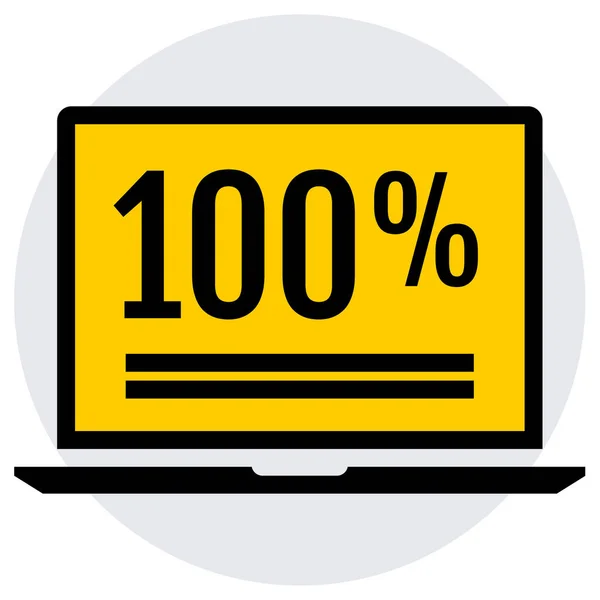 100 Τοις Εκατό Εικονίδιο Web Απλή Απεικόνιση — Διανυσματικό Αρχείο