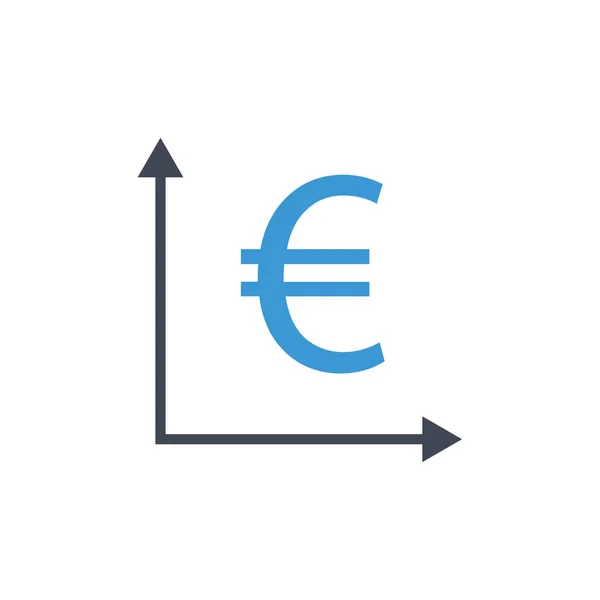 Βέλη Ευρώ Σύμβολο Εικονίδιο Διάνυσμα Εικονογράφηση — Διανυσματικό Αρχείο