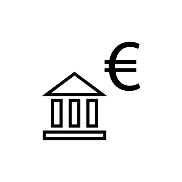 Symbol Für Bankgebäude Vektor Illustration — Stockvektor