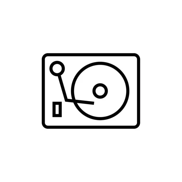 Vinyle Disque Icône Vecteur Signe Fin Illustration Symbole Contour Isolé — Image vectorielle